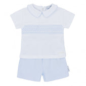 Blues Baby Baby Boy Smocked Top and Pale Blue Short Set